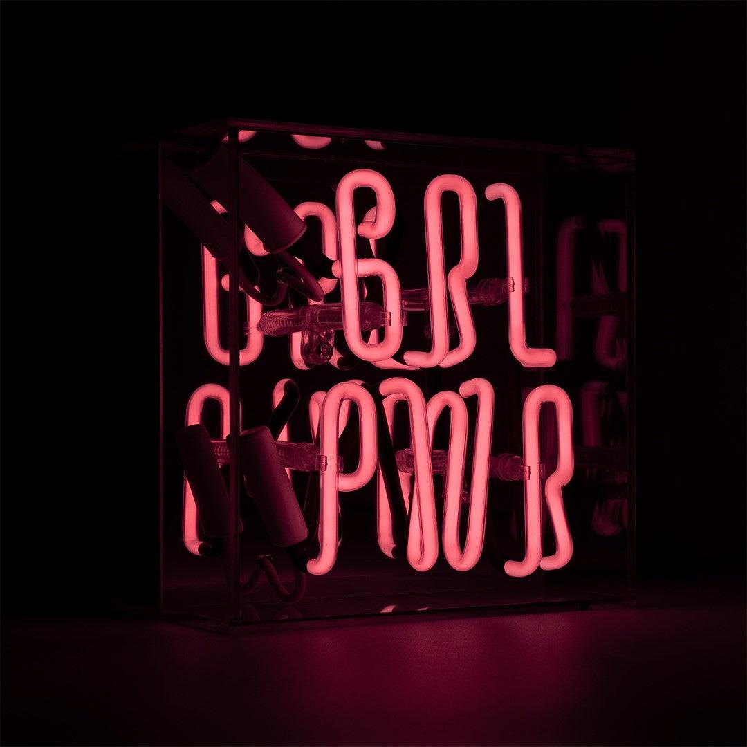 "Girl Power" Mini Glas Neon Box - TOM NEON
