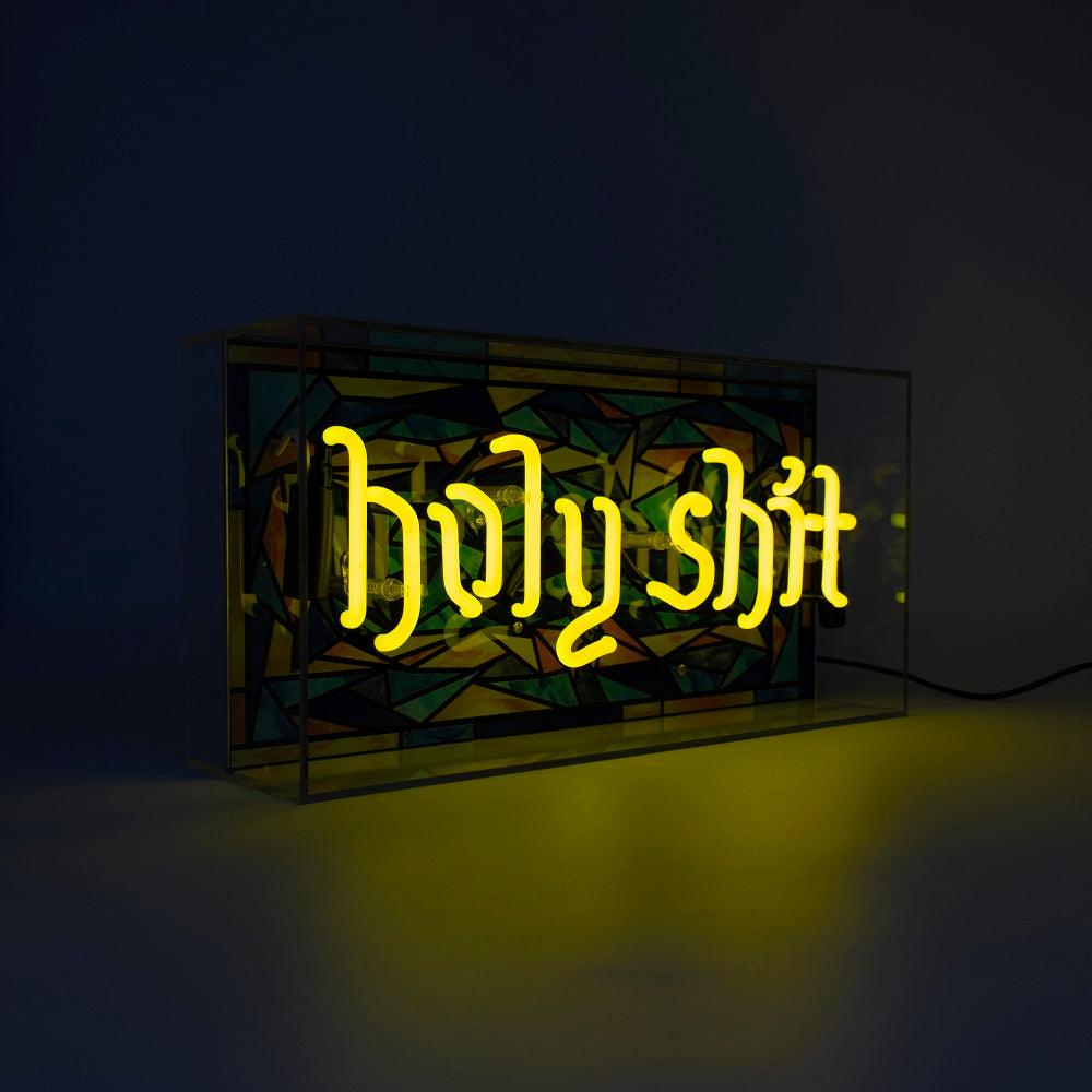 "holy shit" Glas Neon Box - TOM NEON