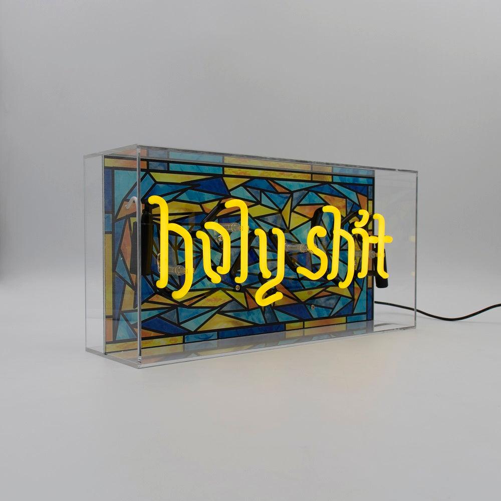 "holy shit" Glas Neon Box - TOM NEON