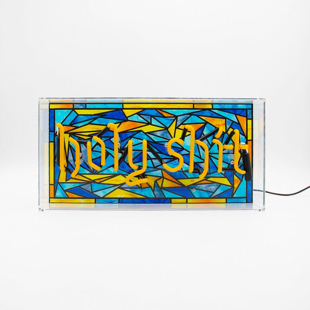 "holy shit" Glas Neon Box - TOM NEON