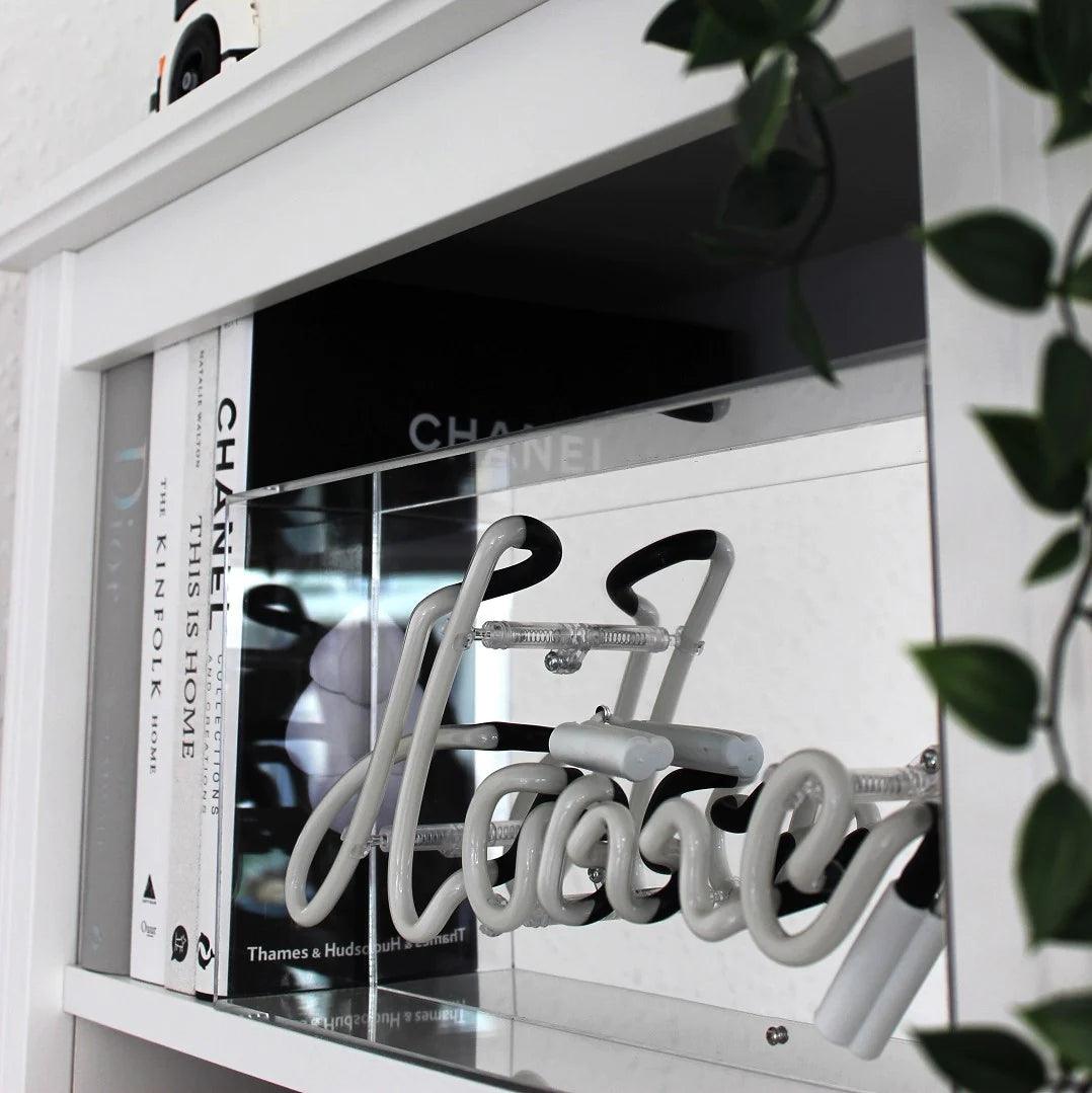 "Home" Glas Neon Box - TOM NEON