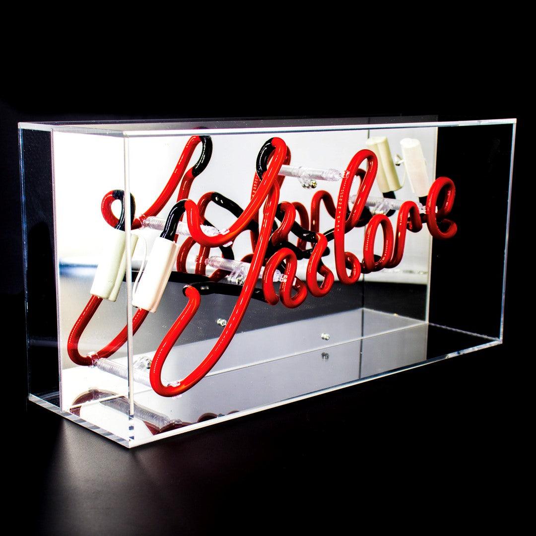 "J'adore" Glas Neon Box - TOM NEON