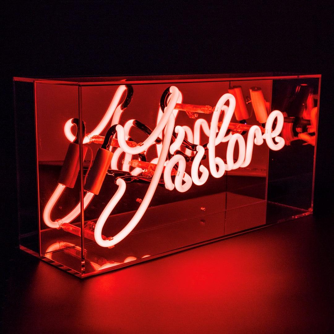 "J'adore" Glas Neon Box - TOM NEON