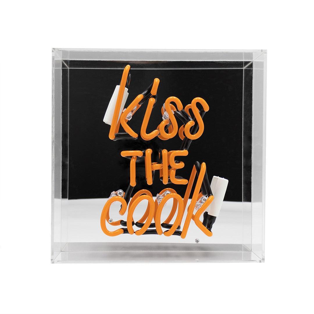 "Kiss the Cook" Glas Neon Box - TOM NEON