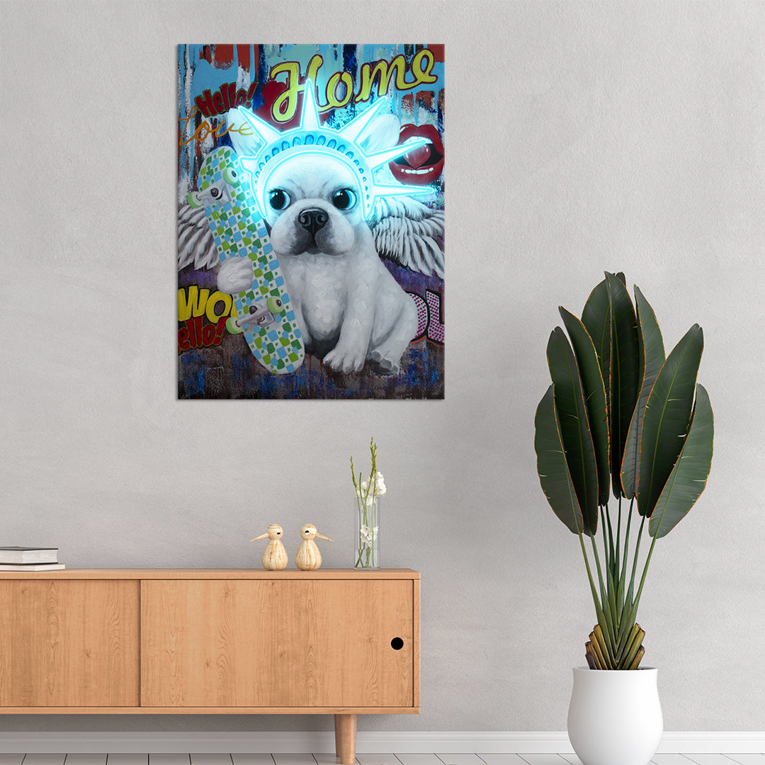 "Liberty Dog" LED Neon Wall Art