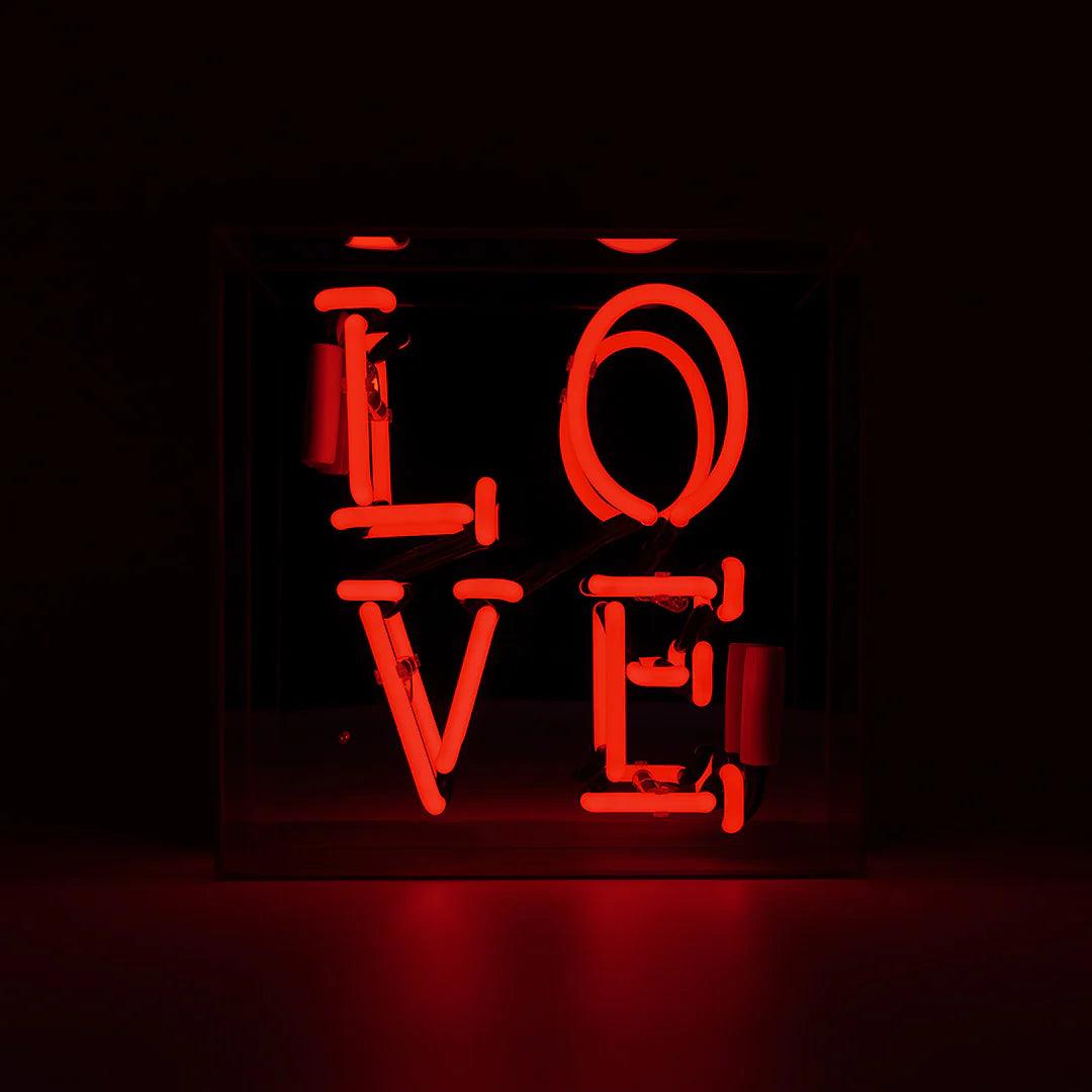 "Love" Glas Neon Box - TOM NEON