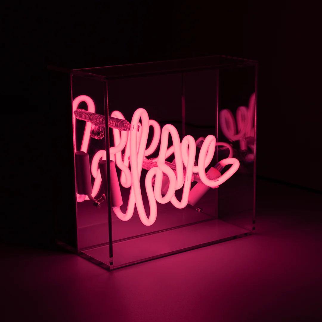 "Love Lettering" Glas Neon Box - TOM NEON