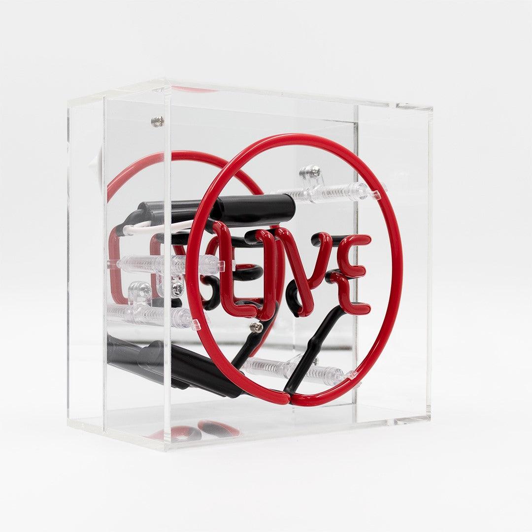 "Live" Mini Glas Neon Box - TOM NEON