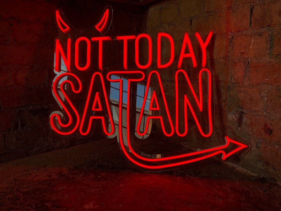 "Not today satan" Neon-Schild Schriftzug LED Leuchte - TOM NEON