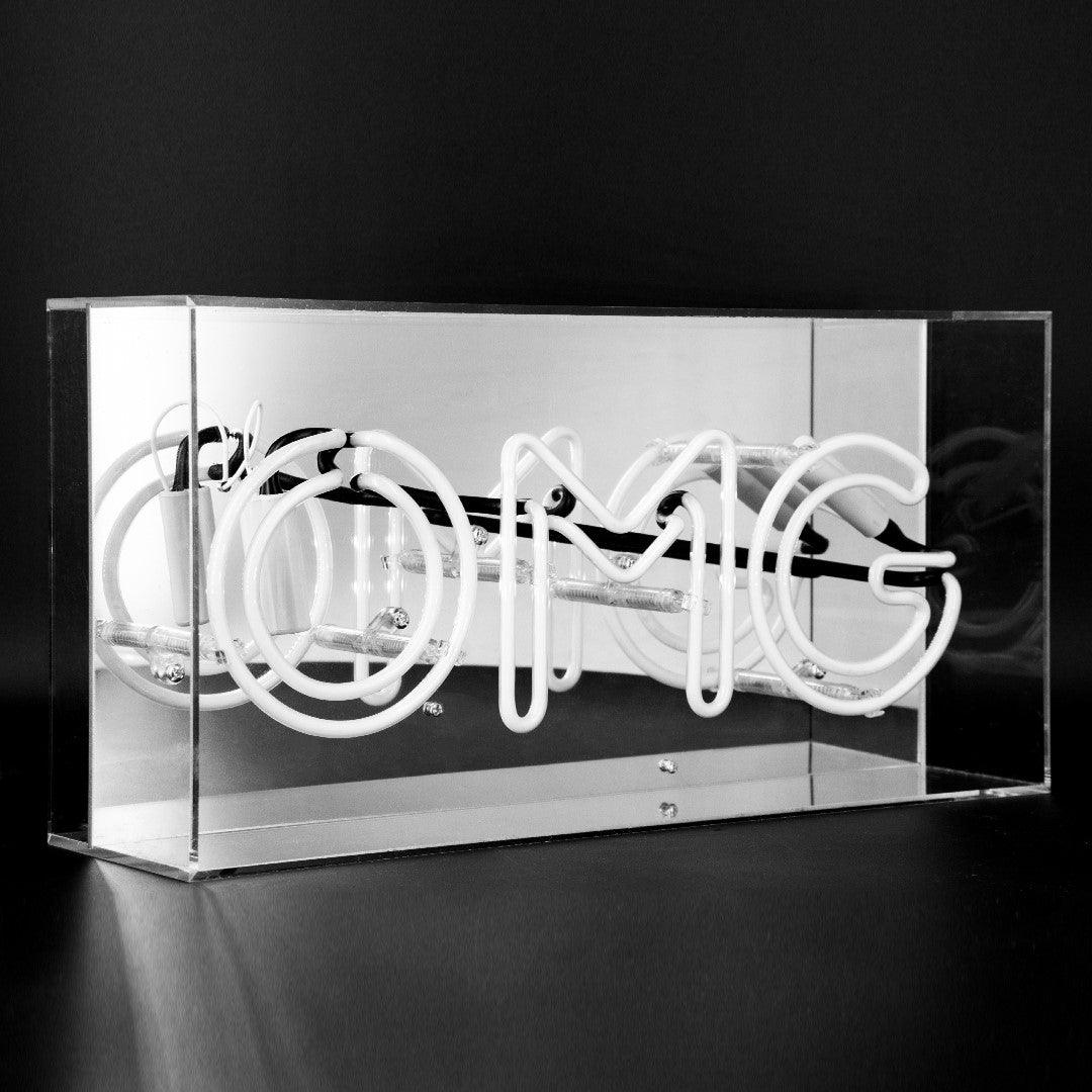 "OMG" Glas Neon Box - TOM NEON