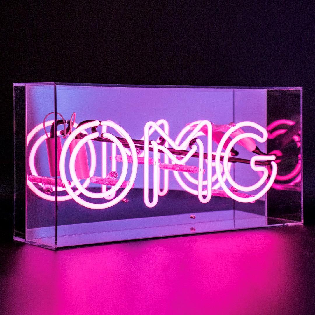 "OMG" Glas Neon Box - TOM NEON