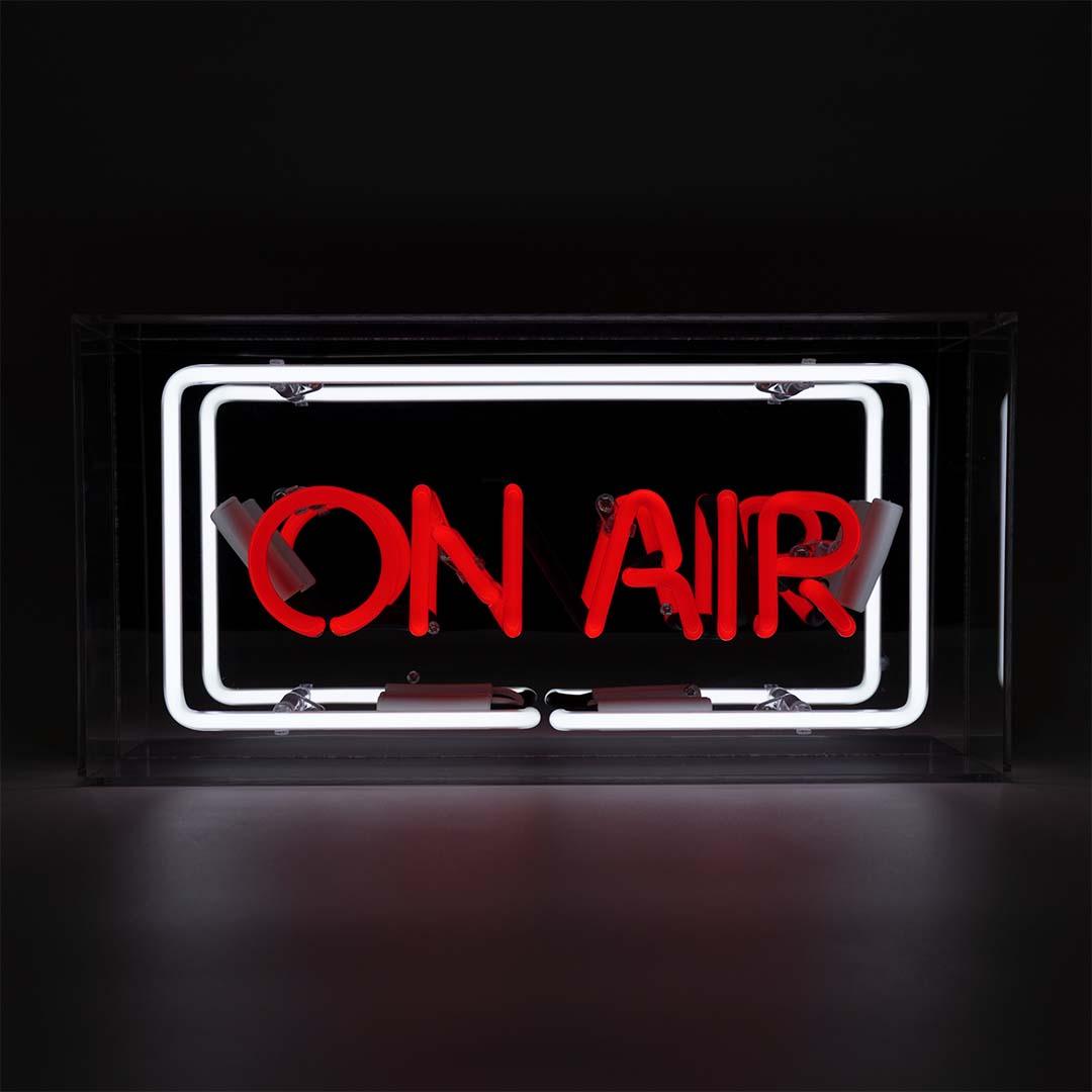 "On Air" Glas Neon Box - TOM NEON
