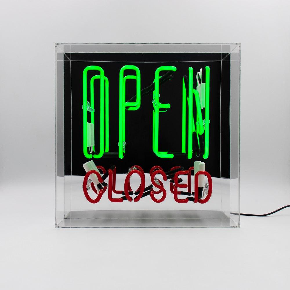 "Open / Closed" Large Glas Neon Box - TOM NEON