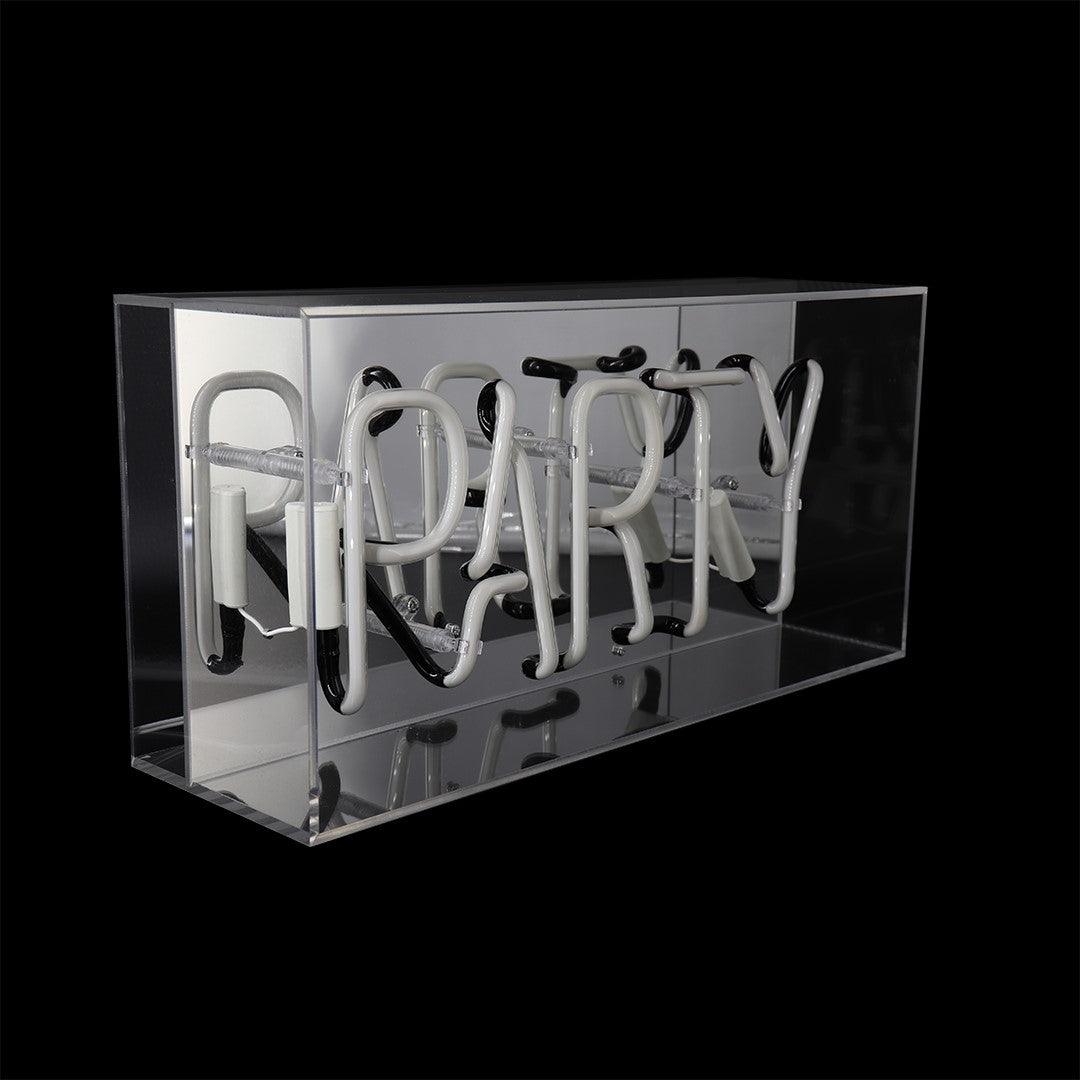 "Party" Glas Neon Box - TOM NEON