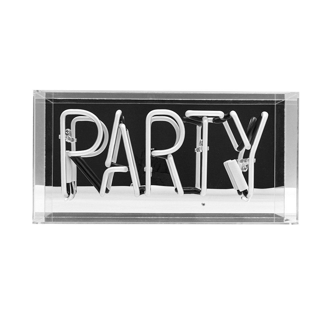 "Party" Glas Neon Box - TOM NEON