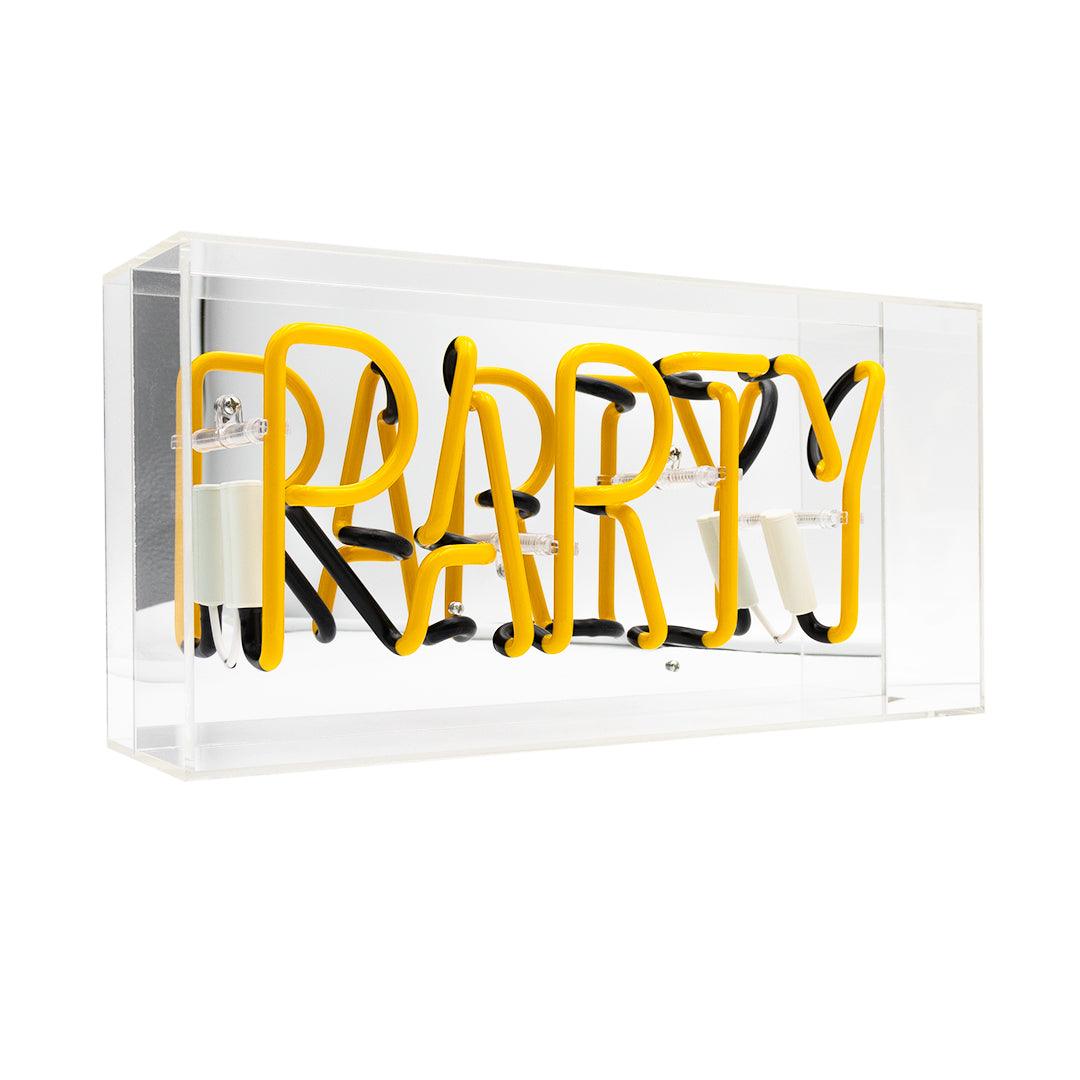 "Party" Glas Neon Box - TOM NEON