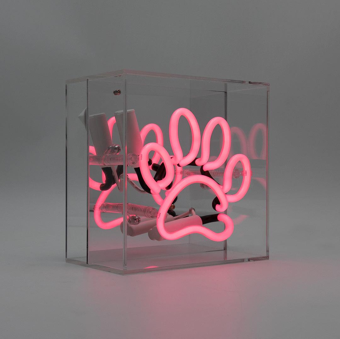 "Paw" Mini Glas Neon Box - TOM NEON