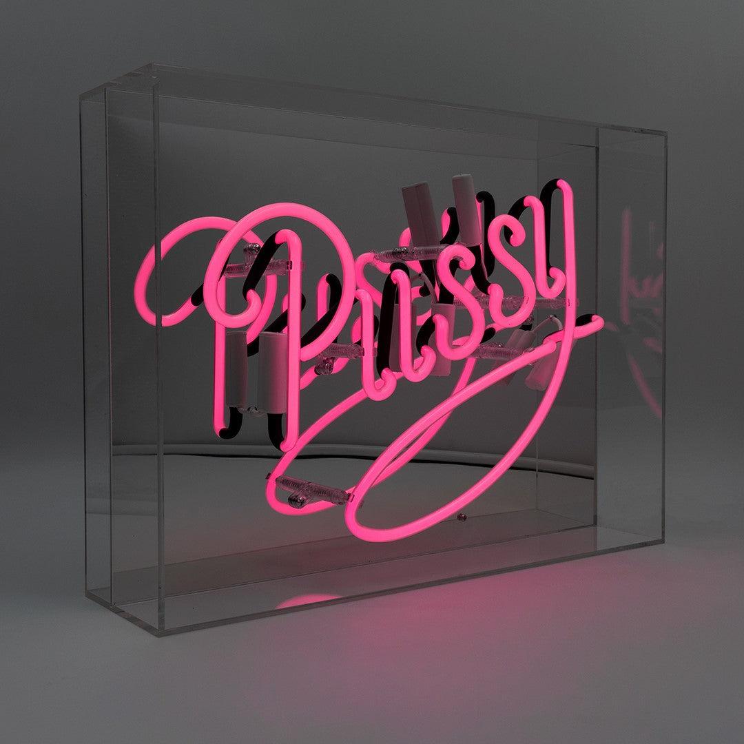 "Pussy" Glas Neon Box - TOM NEON