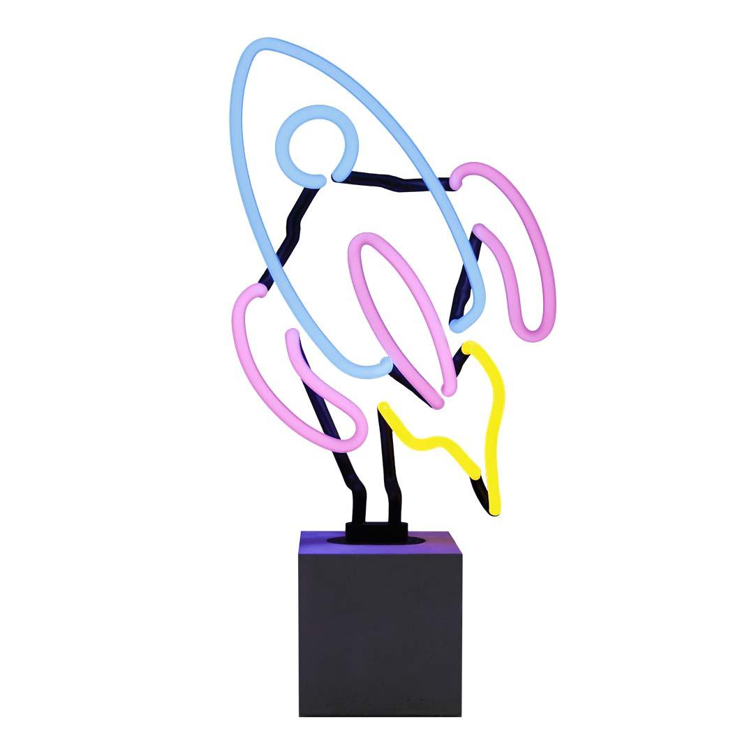 "Rakete" Glas Stand-Neon - TOM NEON