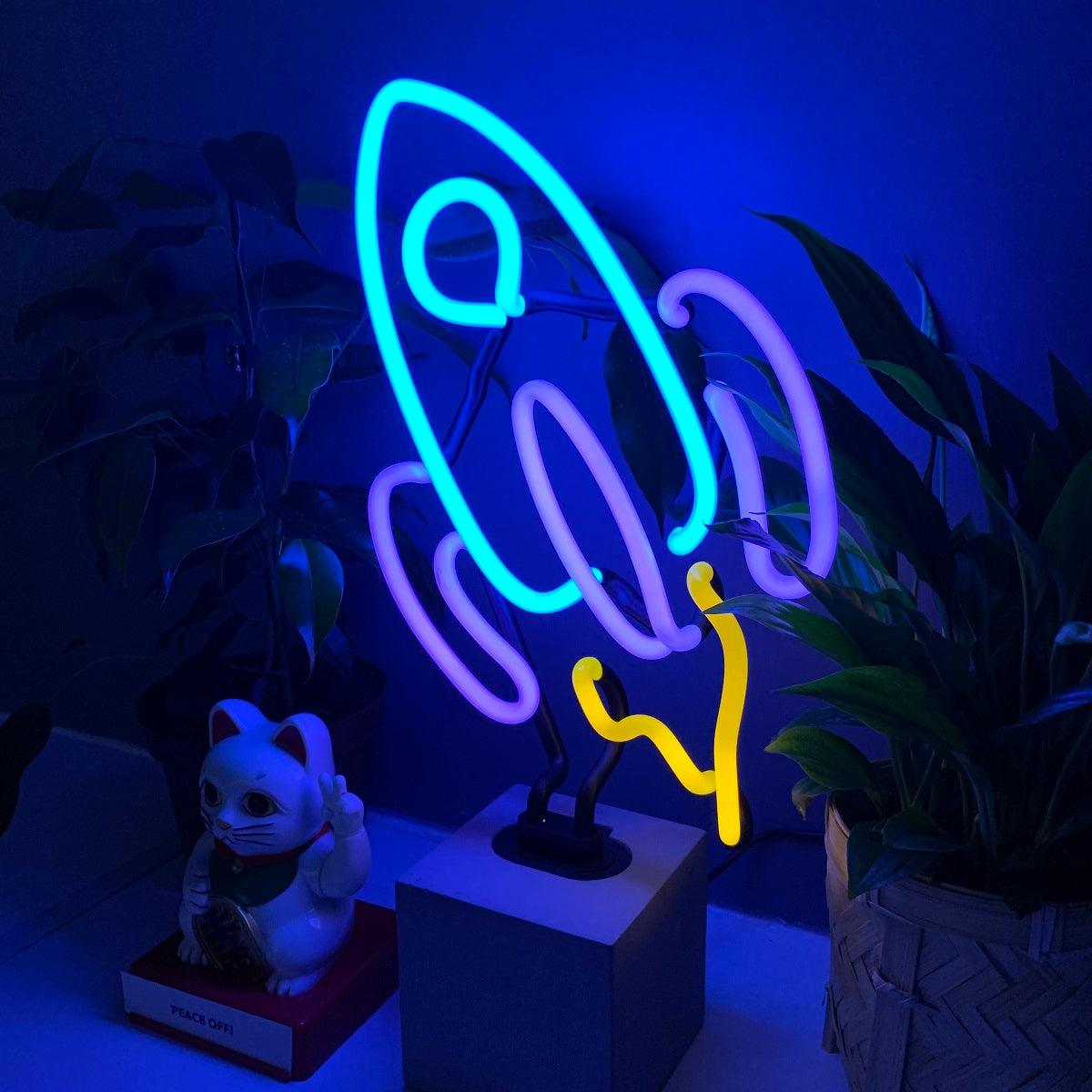 "Rakete" Glas Stand-Neon - TOM NEON