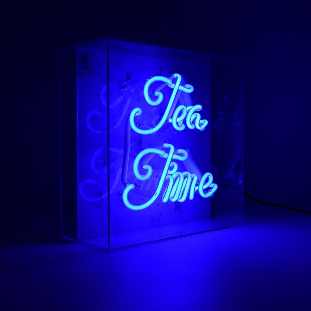 "Tea Time" Glas Neon Box - TOM NEON