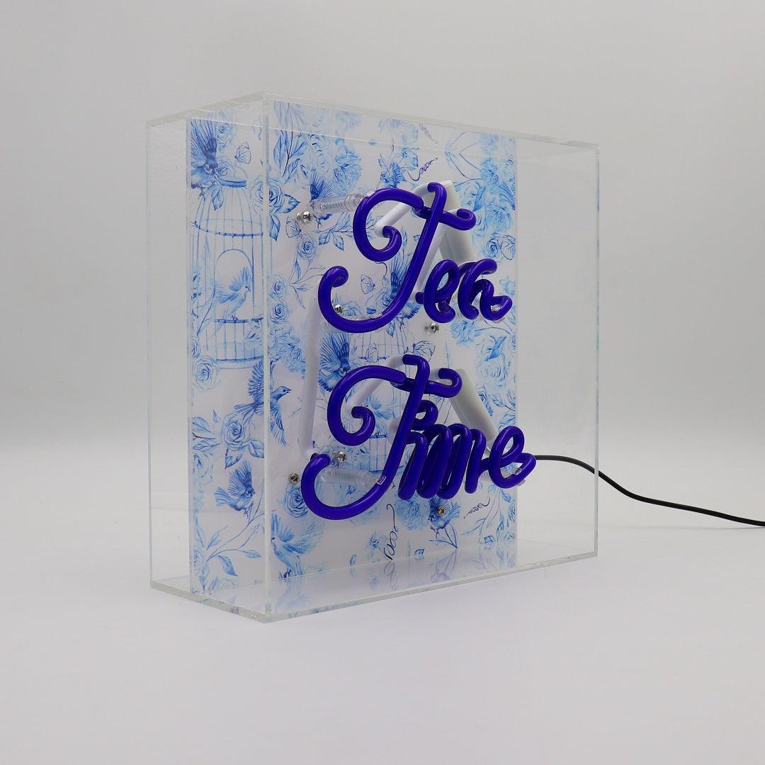 "Tea Time" Glas Neon Box - TOM NEON