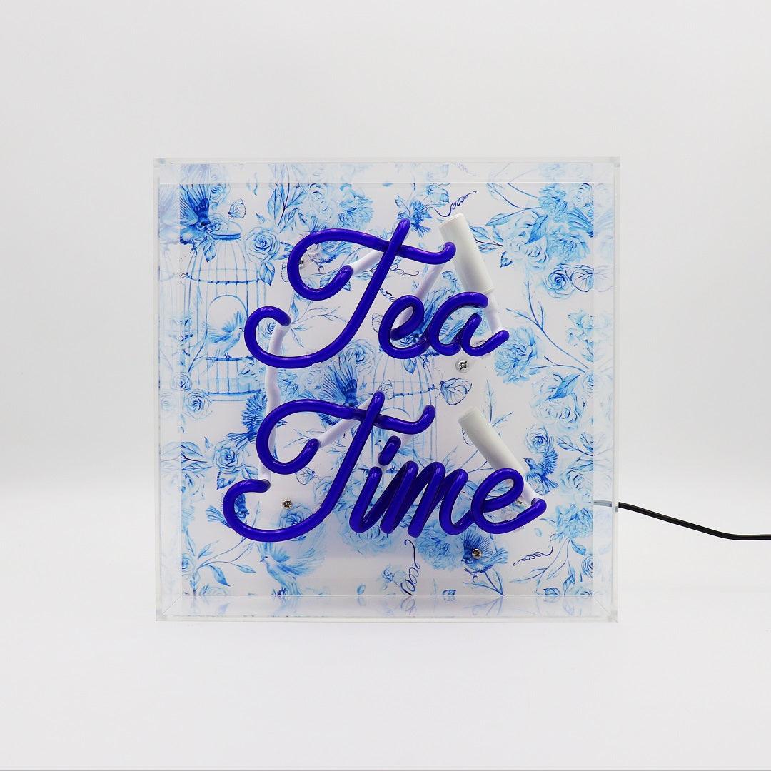 "Tea Time" Glas Neon Box - TOM NEON