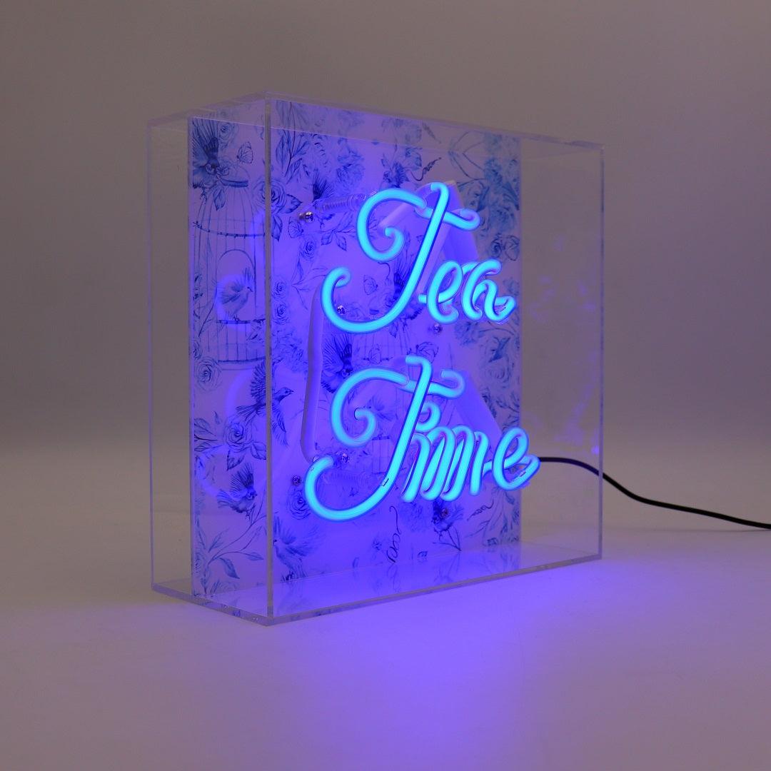 "Tea Time" Glas Neon Box - TOM NEON