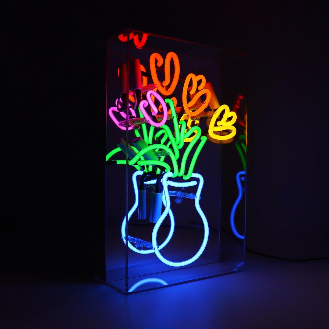 "Tulips" Large Glas Neon Box - TOM NEON