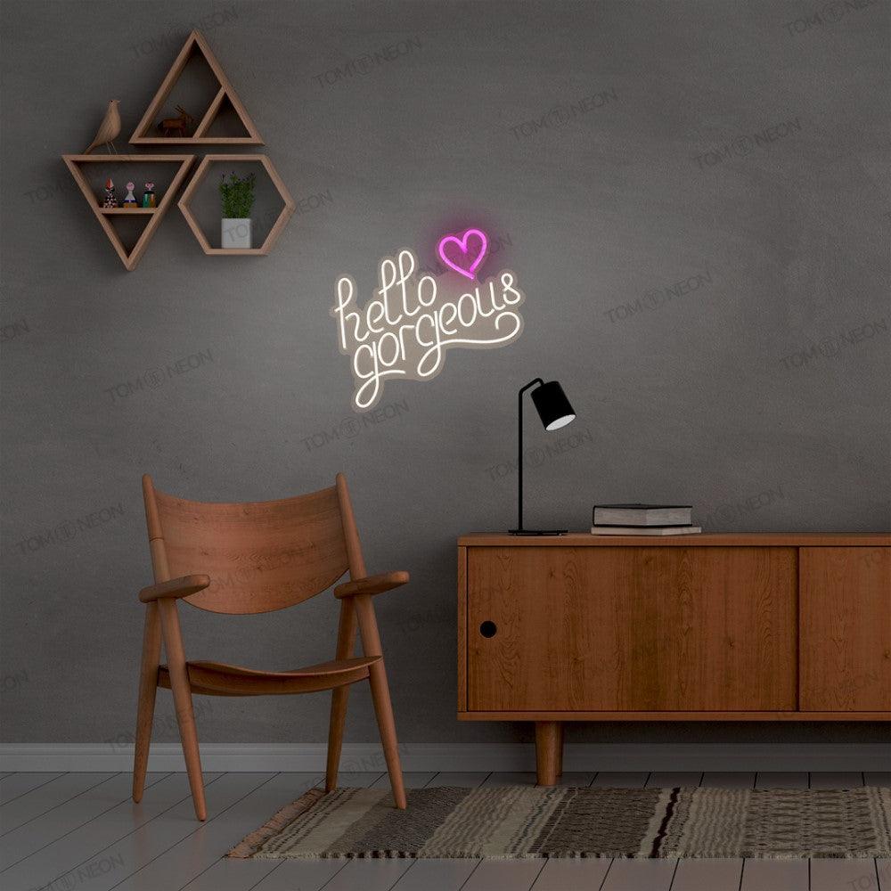 "Hello Gorgeous" Neon-Schild Schriftzug LED Leuchte - TOM NEON