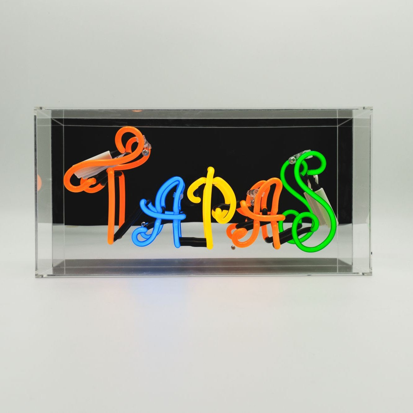 Tapas Glas Neon Box | Bunte Neon Dekoration für kulinarische Lebensfreude im spanischen Stil