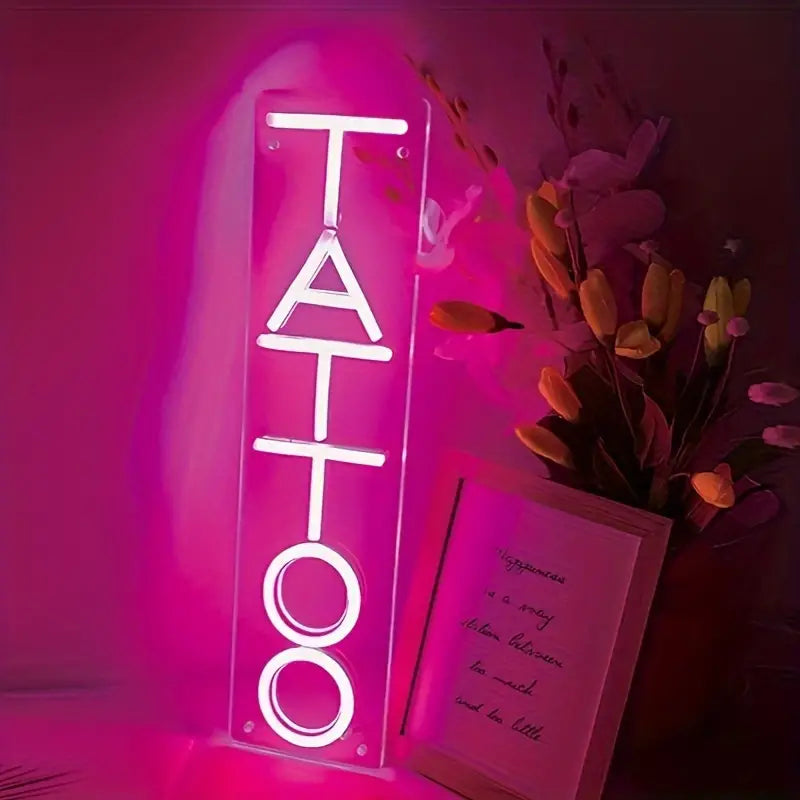 Tattoo LED Neon Schriftzug – USB Neon Sign – Perfekte Geschenkidee | TOM NEON