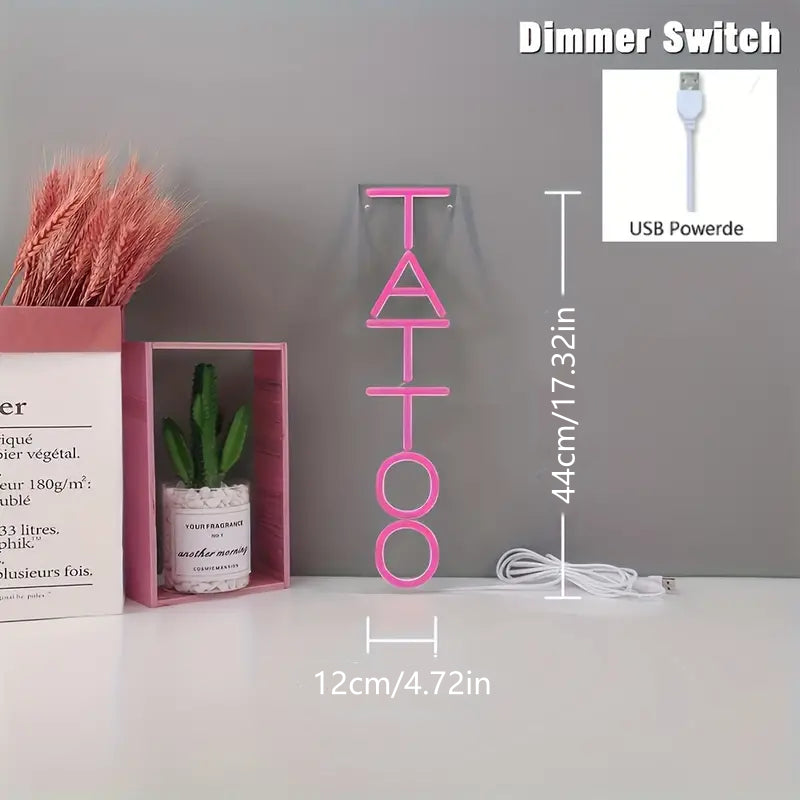 Tattoo LED Neon Schriftzug – USB Neon Sign – Perfekte Geschenkidee | TOM NEON