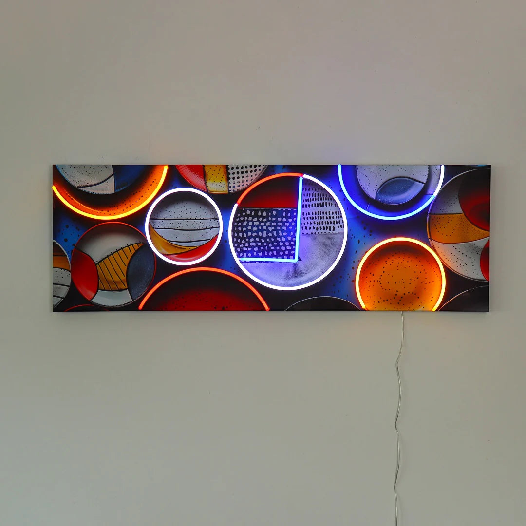 "Teller" LED Neon Wandkunst
