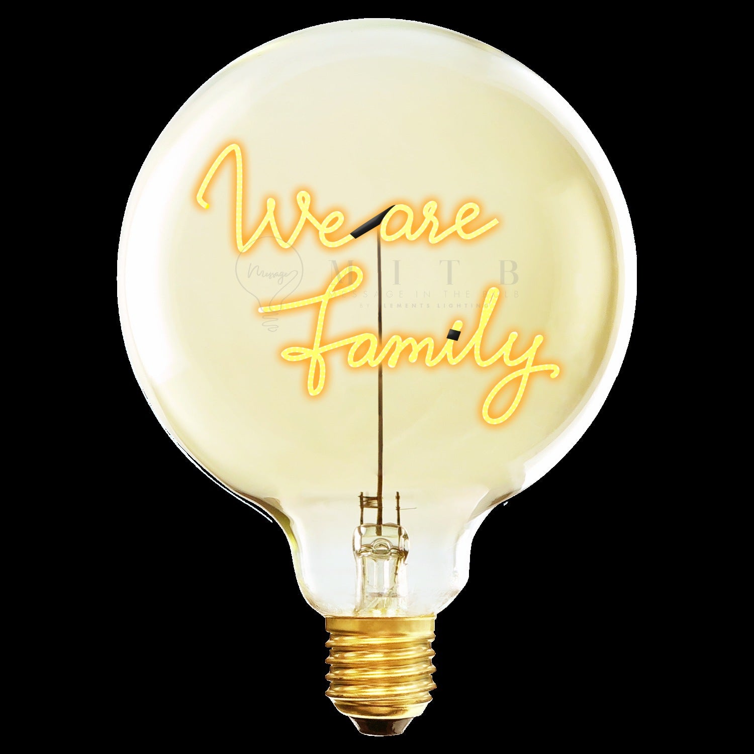 "We are Family" LED Deko-Glühbirne – Botschaftsleuchte