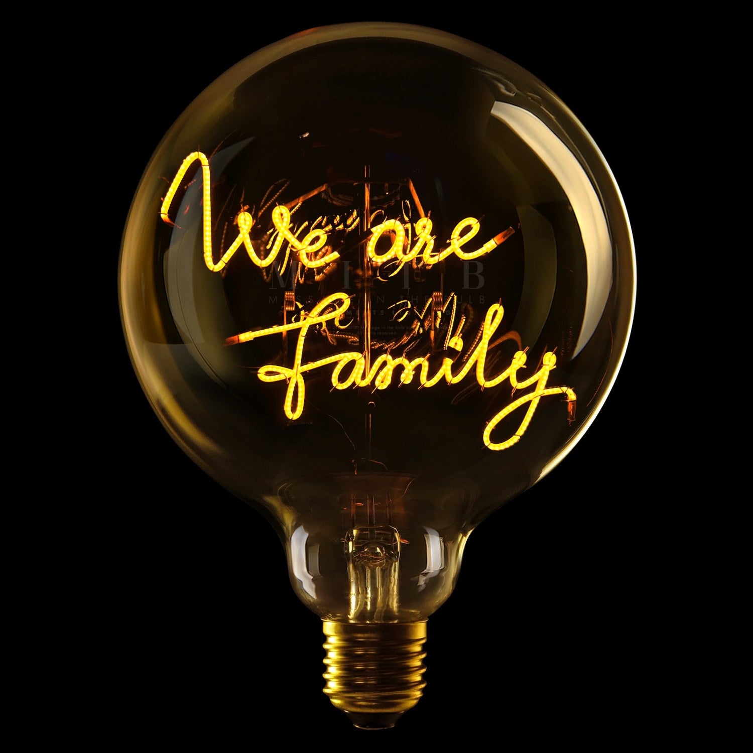 "We are Family" LED Deko-Glühbirne – Botschaftsleuchte