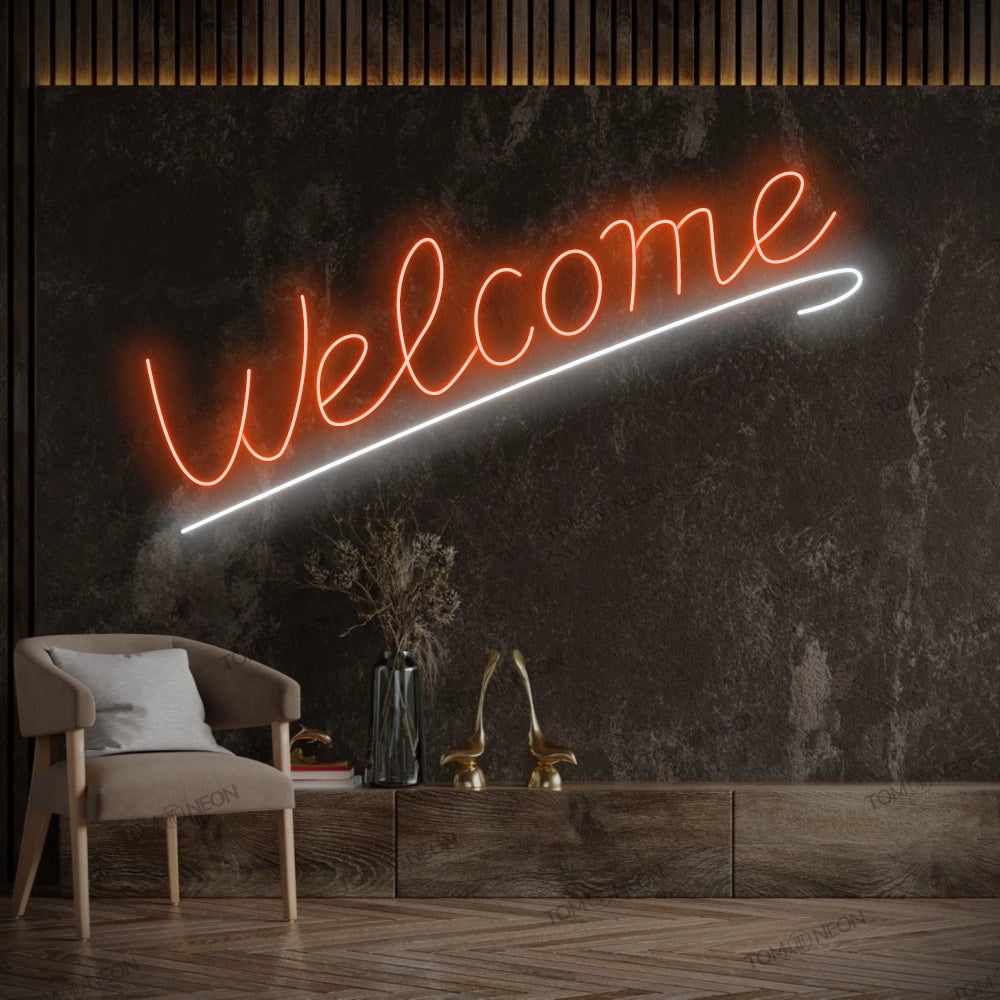 "Welcome" LED Neon Sign Schriftzug - Einladende Atmosphäre & Gastfreundschaft für Ihr Zuhause