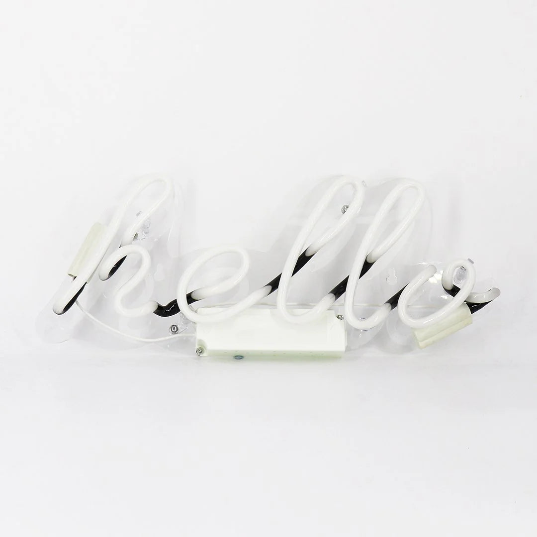 "Hello" Glas Wand Neon Schild – Stilvolle Begrüßung für moderne Wandgestaltung