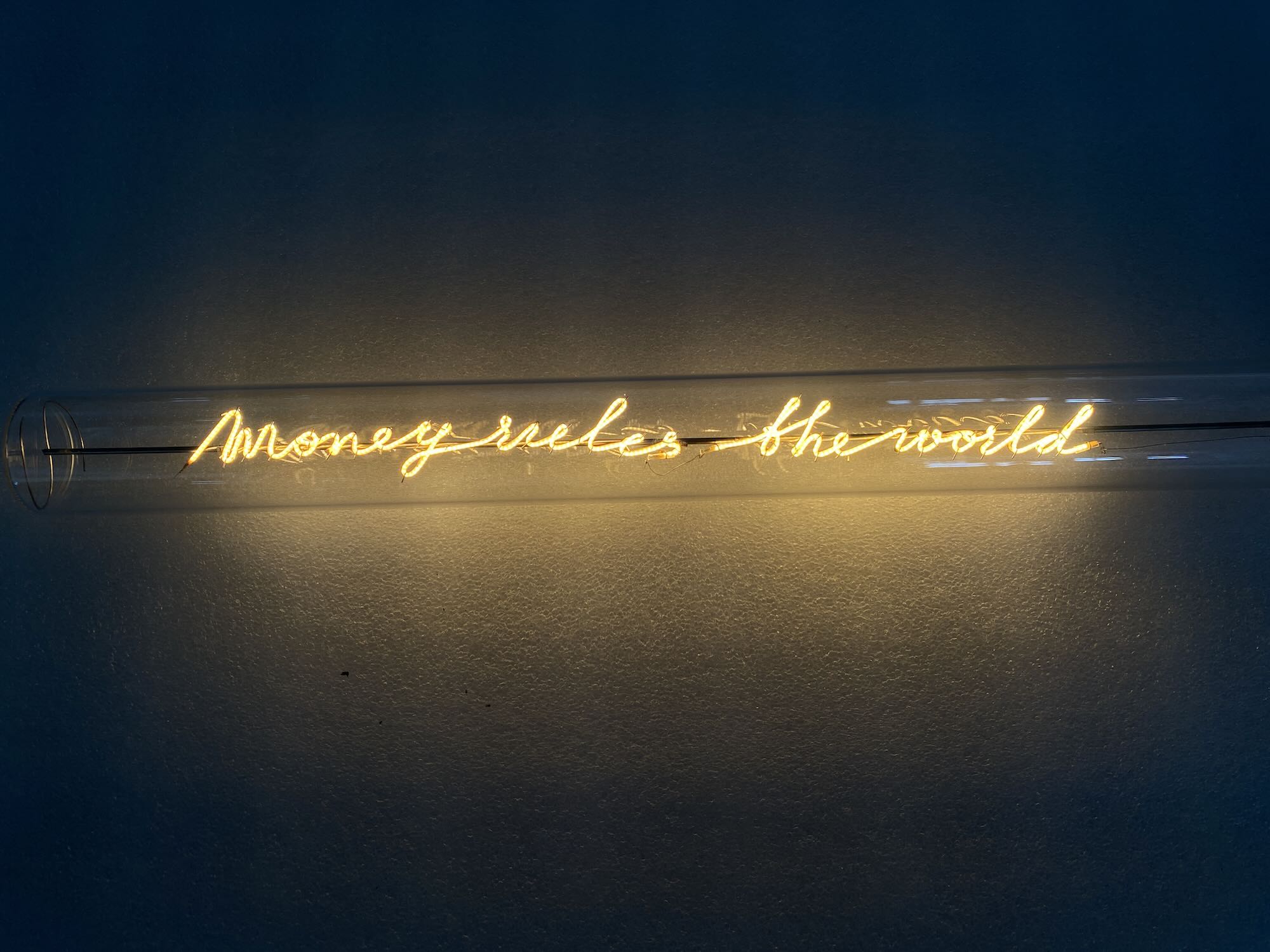 „Money Rules the World“ Deko-Leuchtröhre – Botschaftsleuchte