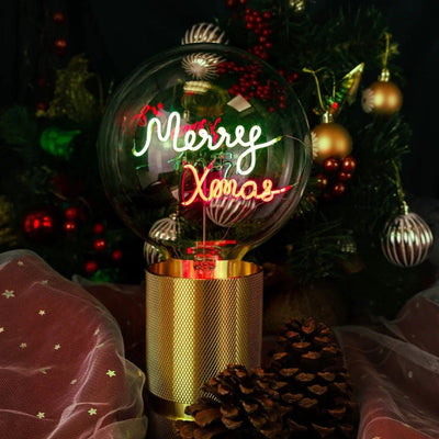 „Merry Xmas“ Kabel LED Deko-Glühbirne – Detailansicht