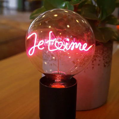 „Je t'aime“ Kabel LED Deko-Glühbirne – Botschaftsleuchte