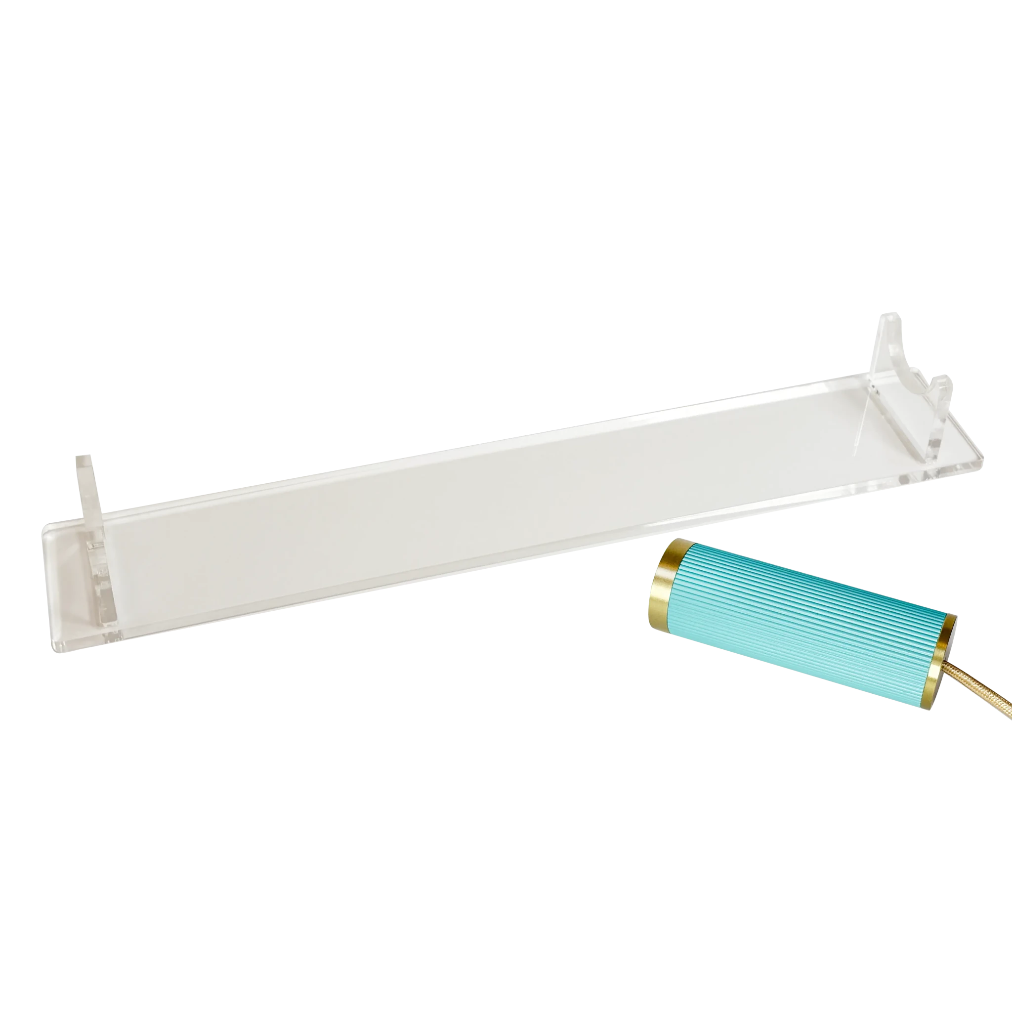 „MITT Acryl“ Kabel-Leuchtensockel – Türkis und Gold