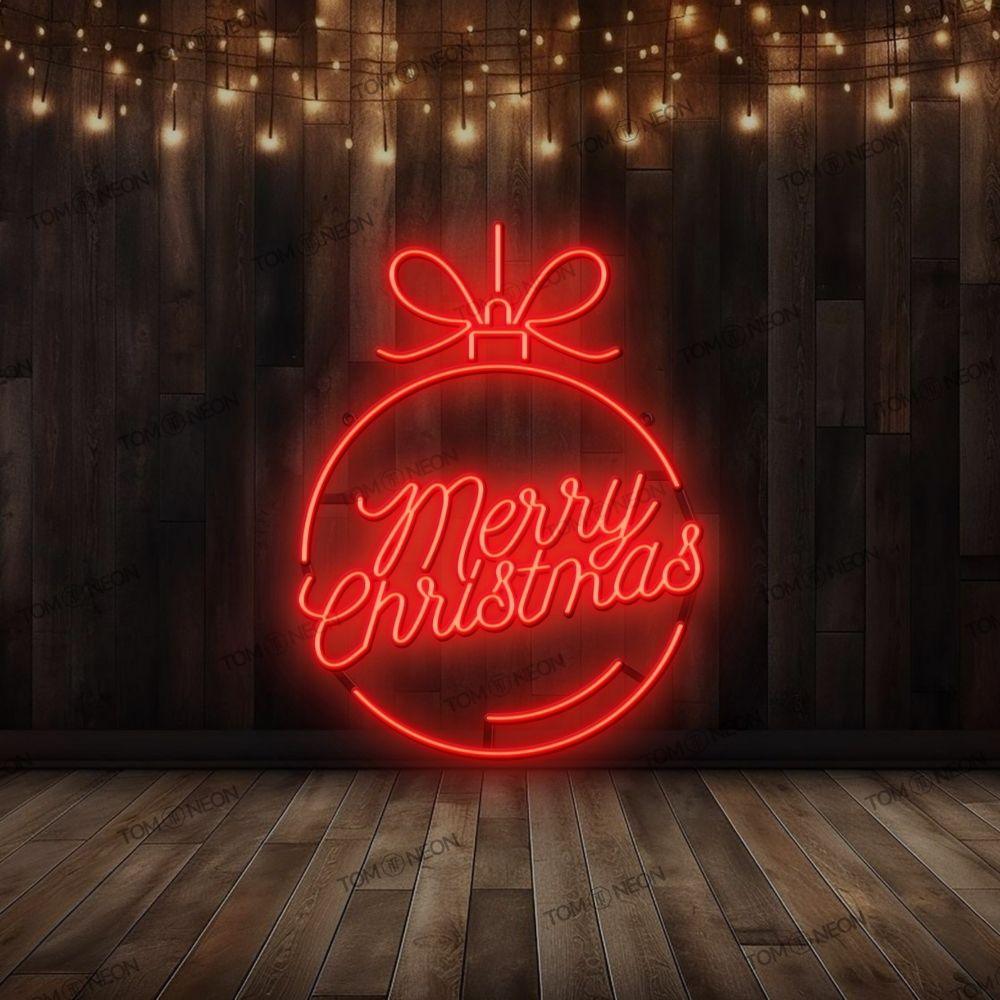 "Merry Christmas Kugel" Weihnachten Neon Schild Bild LED Leuchte - TOM NEON