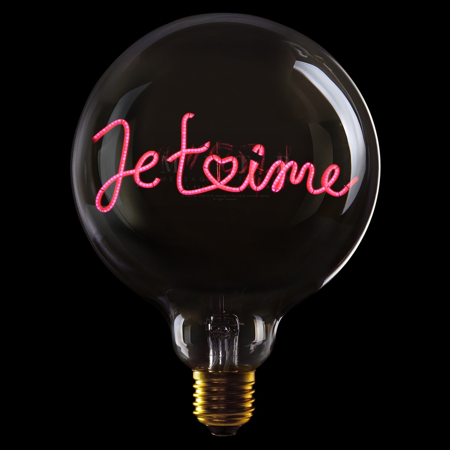„Je t'aime“ Kabel LED Deko-Glühbirne – Botschaftsleuchte