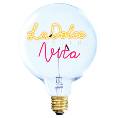 „La Dolce Vita“ Akku LED Deko-Glühbirne – Botschaftsleuchte