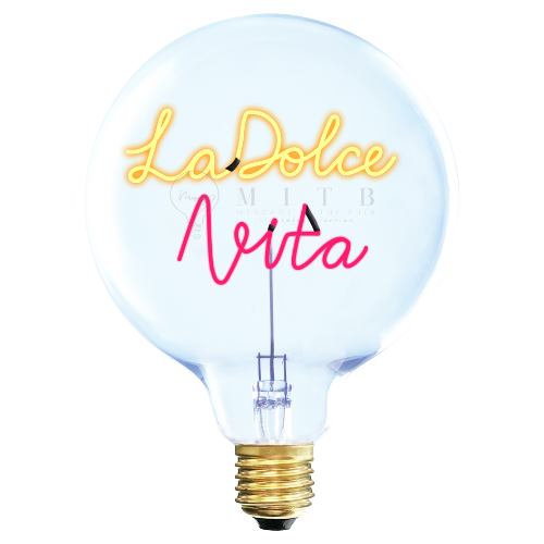 „La Dolce Vita“ Akku LED Deko-Glühbirne – Botschaftsleuchte