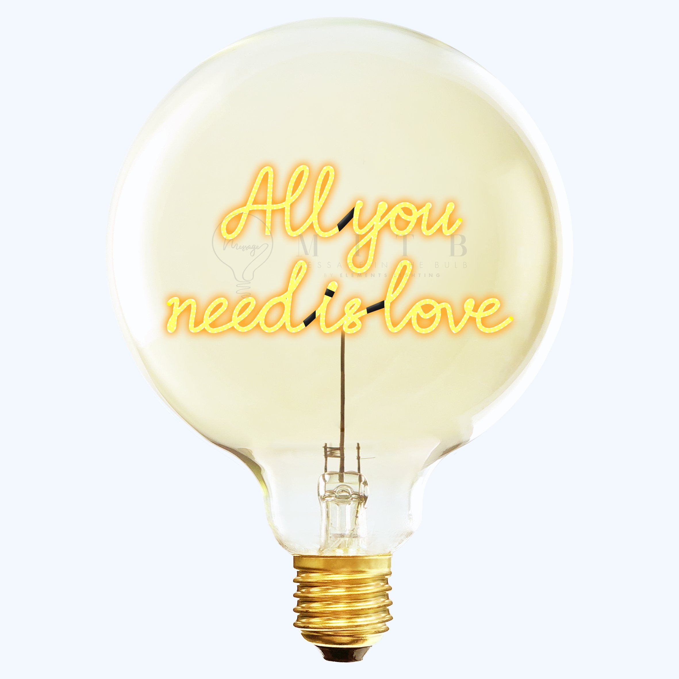 „All You Need Is Love“ Kabel LED Deko-Glühbirne – Botschaftsleuchte