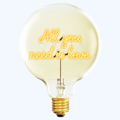 „All You Need Is Love“ Kabel LED Deko-Glühbirne – Botschaftsleuchte