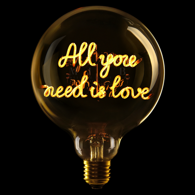 „All You Need Is Love“ Kabel LED Deko-Glühbirne – Botschaftsleuchte