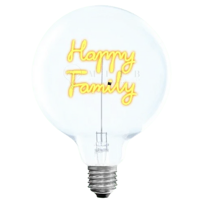 „Happy Family“ Akku LED Deko-Glühbirne – Produktansicht